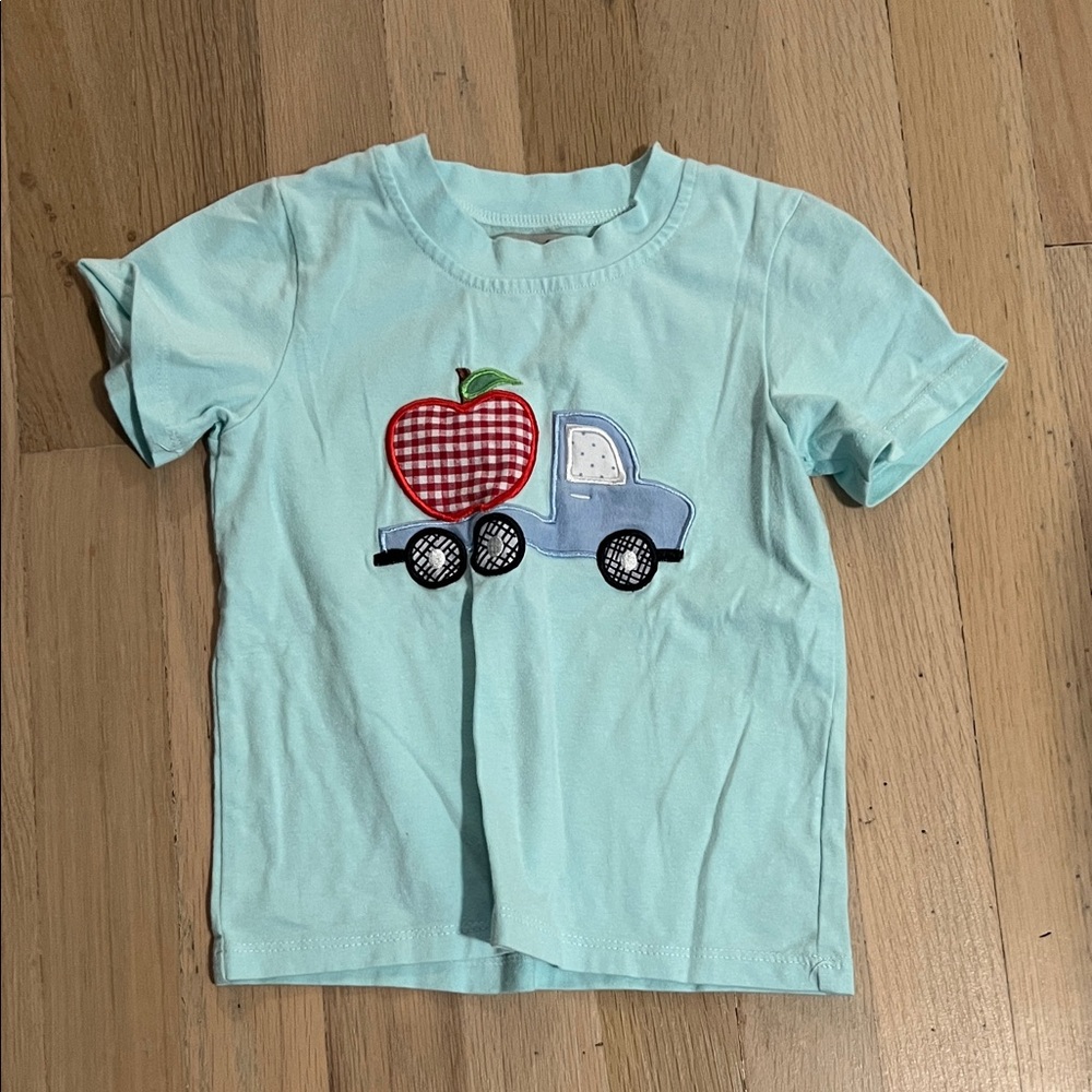Kids Blue T-Shirt with Apple Truck Design